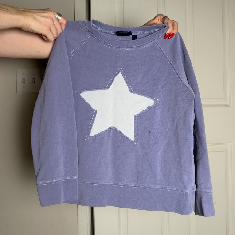 Mini Boden Lavender Sweatshirt with White Star